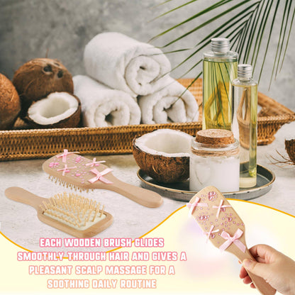 12-48PCS DIY Wooden Hair Brush Painting Kits with 12 Multicolor Pens Make Your Own Hair Brush for Night Party Supplies Gift