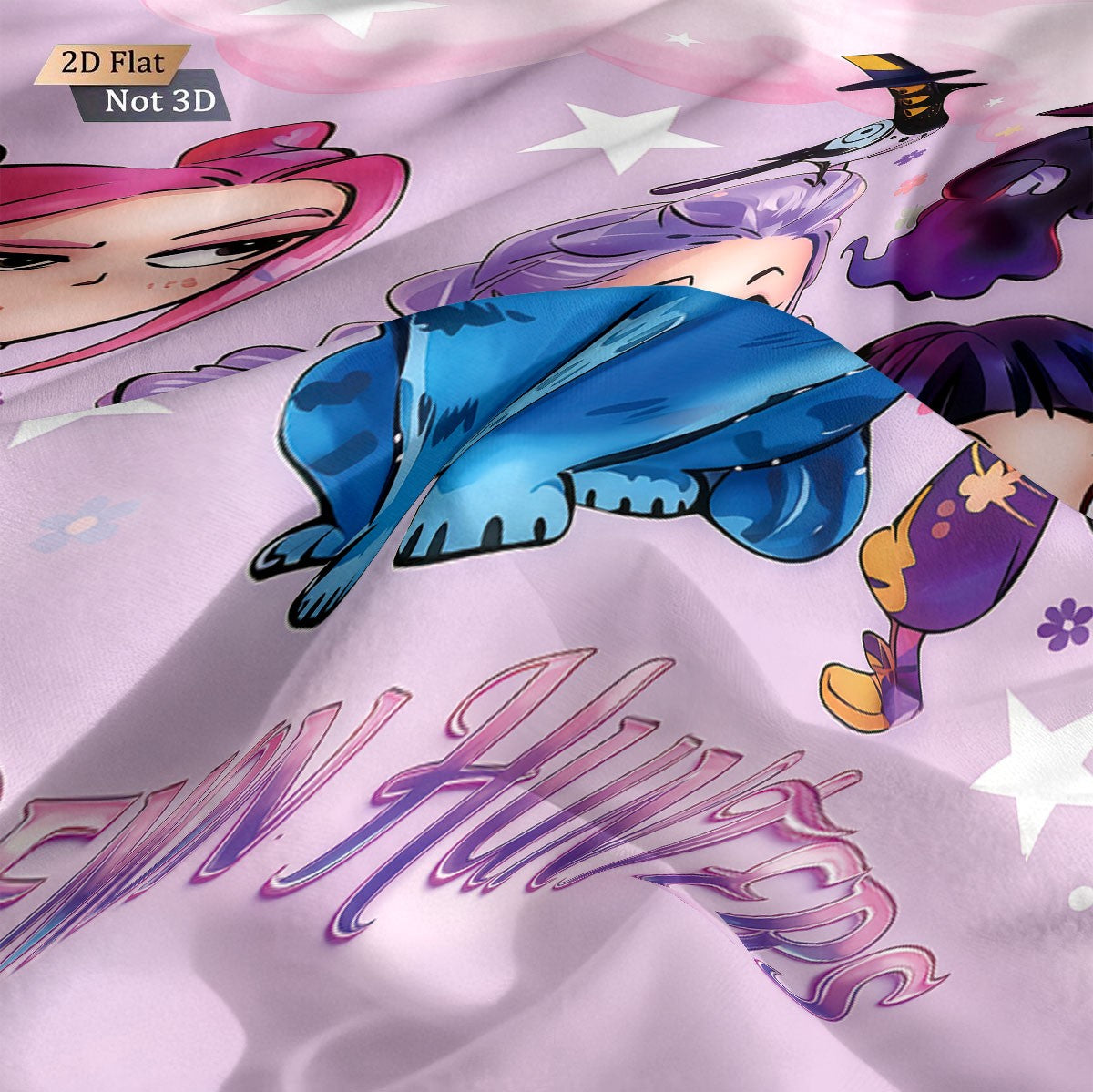 3pcs K-Pop Demon Hunters Print coreless Bedding Set Multi Sized Bedding Dormitory duvet Cover Soft Decoration, Machine Washable