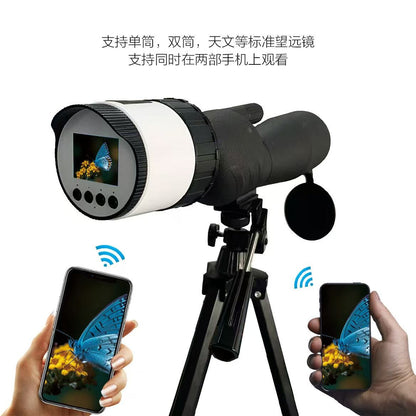 Câmera Ocular Eletrônica Wifi Digital 2,0 Polegadas TFT Foto Vídeo Ocular Ótico Gravador Telescópio para Observação de Pássaros