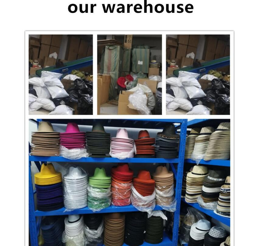 QBHAT Wide Brim Wool Felt Cowboy Fedora Hats with Dark Brown Leather Band Women Men Classic Party Formal Cap Hat Wholesale