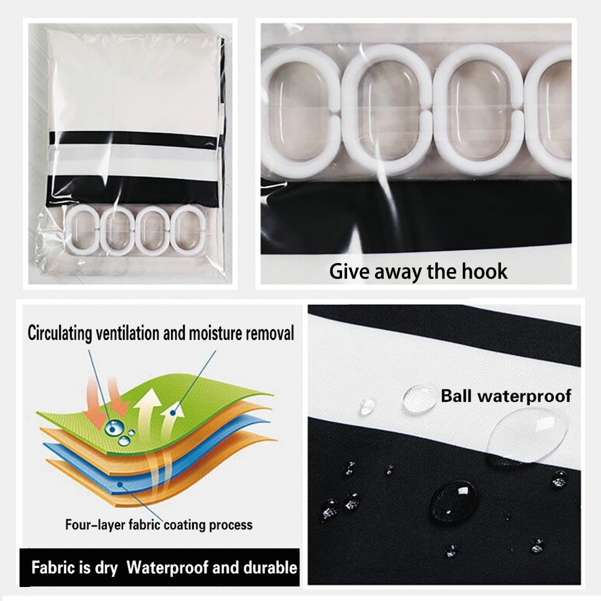 1 piece 180x180cm Christmas gingerbread man pattern printed shower curtain partition bathroom waterproof and mildew proof