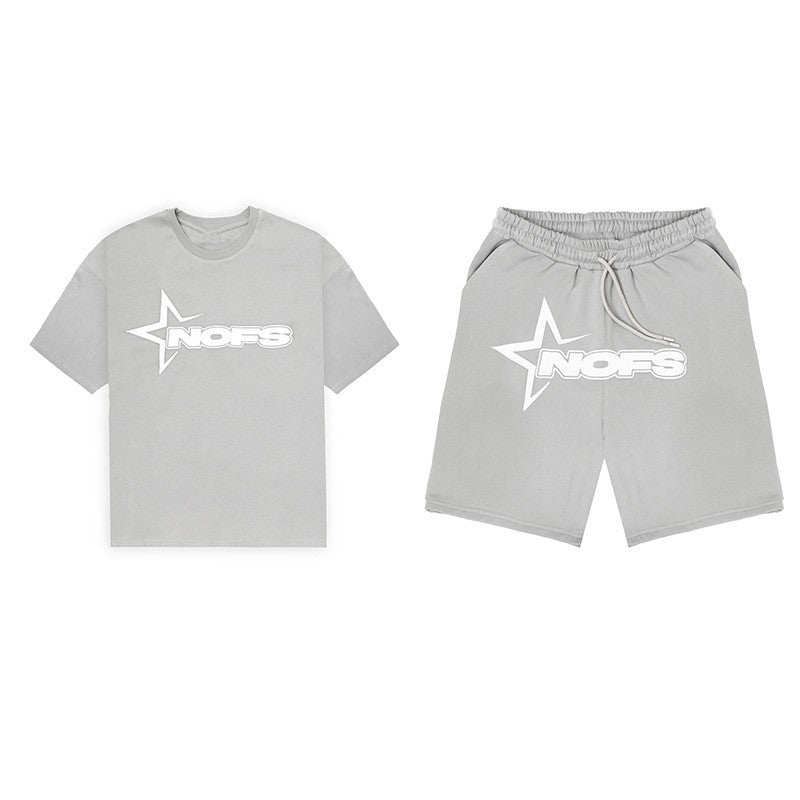 Summer Casual Sports Suit For Men Comfortable Breathable Clothing Running Sets Fitness Tracksuit T-shirt+Shorts Two-Piece Set