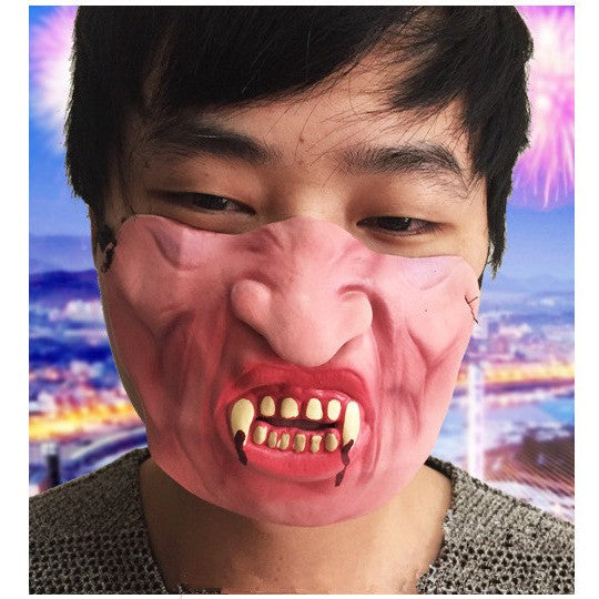 Halloween Men's Half Face Skull Mask Halloween Mask Party Cosplay Costume Halloween Party Horror Mask