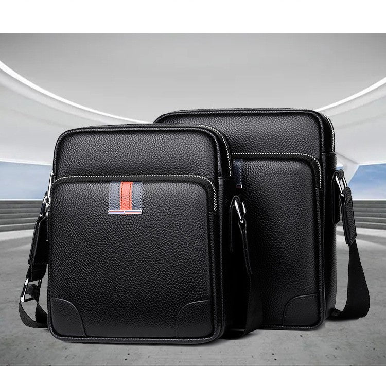 Famous Brand Small Men's Bag Genuine Leather Men Shoulder Bag Messenger Bag Fashion Business Man Crossbody Bag Cowhide Briefcase