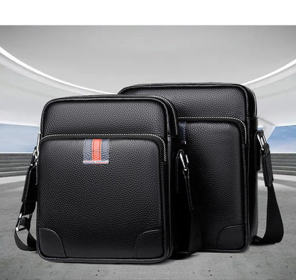 Famous Brand Small Men's Bag Genuine Leather Men Shoulder Bag Messenger Bag Fashion Business Man Crossbody Bag Cowhide Briefcase