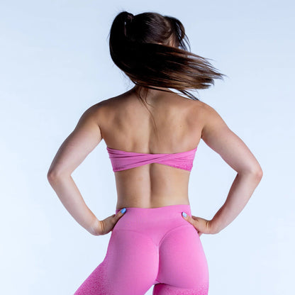 Ignite Bandeau Impact Sport Bra Women Seamless Yoga Bra Medium Support Padded Gym Crop Top Stretchy Fitness Back Cross Sport Top