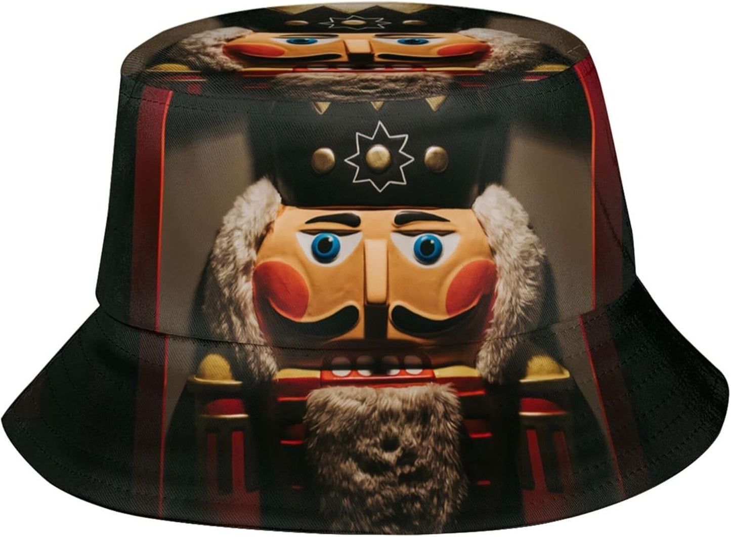 Funny Christmas Bucket Hat New Year Fisherman Hat for Women Men Packable Outdoor Travel Beach Sun Cap