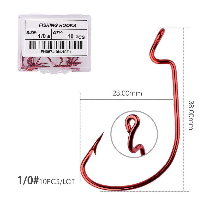 10 pçs/caixa Anzol Offset 8# - 5/0# anzol crank para isca soft worm anzol crankbait pesca acessórios pesca anzóis