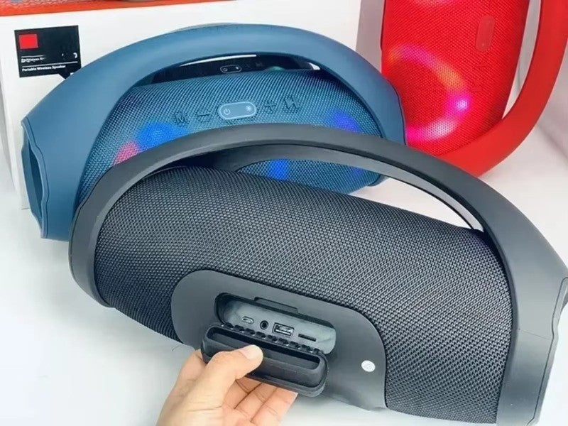 Caixa de Som Portátil Impermeável 100W de Alta Potência Bluetooth Luz RGB Colorida Subwoofer Sem Fio 360 Estéreo Surround TWS FM