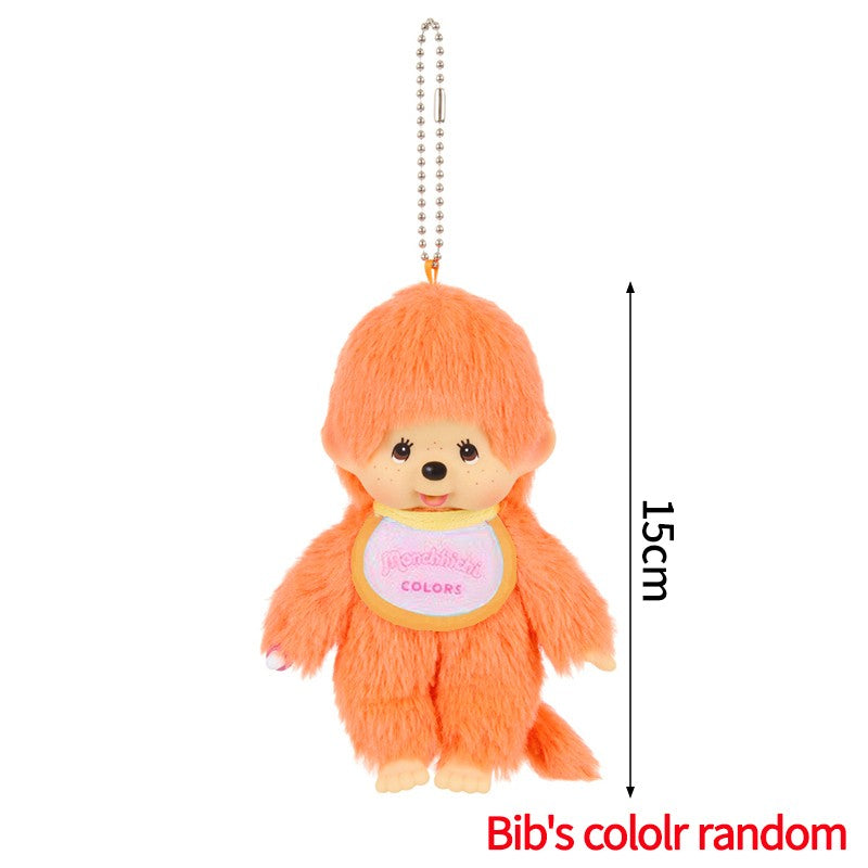 Kawaii Monchichi Doll Figure Keychain Furry Chimutan Monchhichi Figurines Hanger Pendant Bags Charm Accessories Small Gift