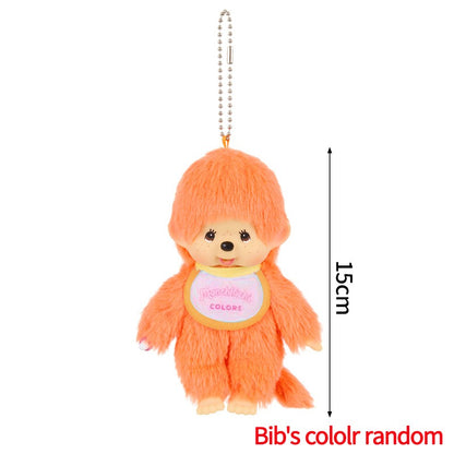 Kawaii Monchichi Doll Figure Keychain Furry Chimutan Monchhichi Figurines Hanger Pendant Bags Charm Accessories Small Gift