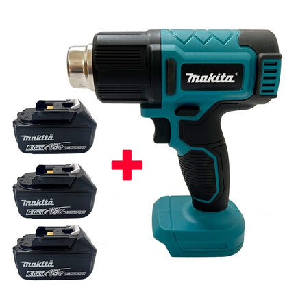 Pistola de Ar Quente Elétrica Makita com Display Digital, Sem Fio, 2 Bicos, Industrial, para Embalagem a Vácuo, para Bateria 20V
