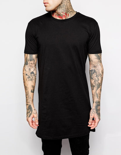 2025 Brand New Clothing Mens Black Mens Long T shirt Tops Hip Hop Man T-shirt Short Sleeve Casual Men Tee shirts For Male