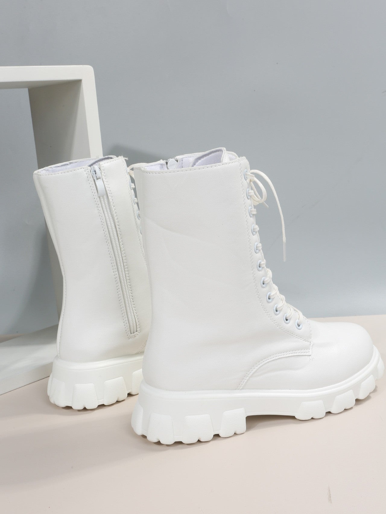 Autumn winter plus size new shoes Women Fashion Laceup Boots Chelsea Zipper Ladies  Sports Casual Heel  platform