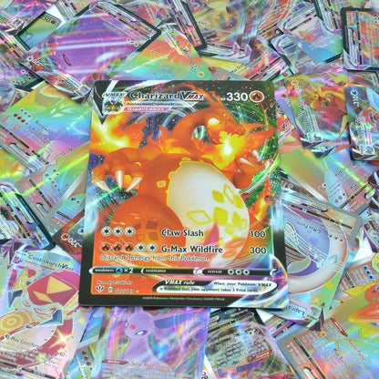 Pokemon 21*15cm Cartas Grandes Arco-Íris Pacote Vstar Letras Gigantes Jumbo Espanhol Alemão Francês Vmax GX Arceus Charizard Carta Rara
