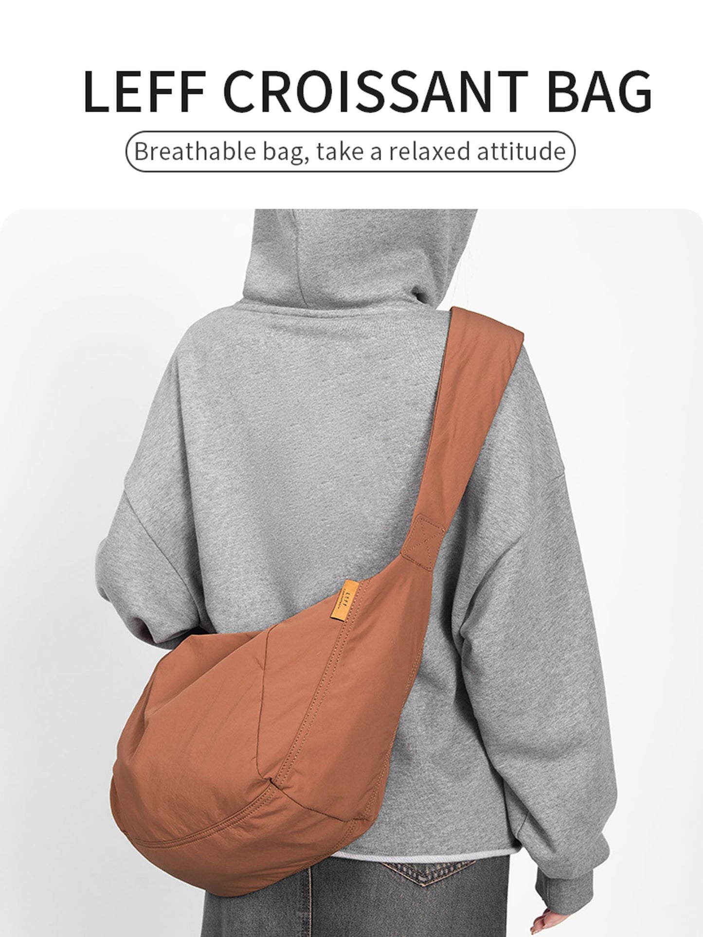 LEFF Simple Women's Crossbody Bag 2025 New Travel Casual Bag Outdoor Waterproof High Quality Shoulder Bag Uinsex Solid Colored