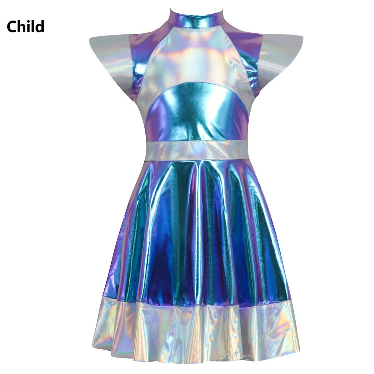 Cyber Alien Laser Reflective Alien Cosplay Dress, Adult and Children's Party Outfit, Including Tentacle Headpiece