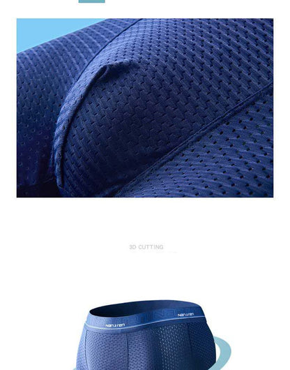 4pcs Men's Boxer Shorts Ice Silk Underwear Plus Size Underpants Cool Breathable Sexy Slim Panties Mesh Lingerie Wholesale Lots