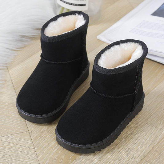 Children Snow Boots for Boys Girls Little Toddler Kids Thermal Boots Ankle Warm Classic Suede Flock Fabric Fashion Autumn Winter