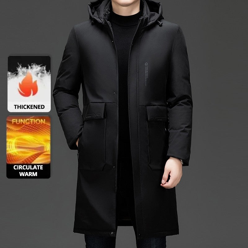 High End Long Thicken Winter New Brand Casual Fashion Hooded Parka Jacket Heavy Windbreaker Outdoor Windproof Coats Outerwear