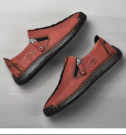 Handmade Leather Men Shoes Casual Slip On Loafers Breathable Leather Shoes Men Flats Hot Sale Moccasins Outdoor Shoes Plus Size