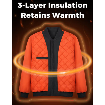 MAGCOMSEN Men's Aviator Jackets Thick Warm Orange Lining Bomber Jackets Fall Winter Casual Windproof Coats