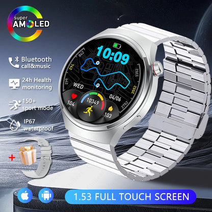 Smartwatch Esportivo Watch 4 Pro Masculino Tela AMOLED HD 360*360 Frequência Cardíaca Chamada Bluetooth IP68 À Prova D'água Música Novo SmartWatch 2025