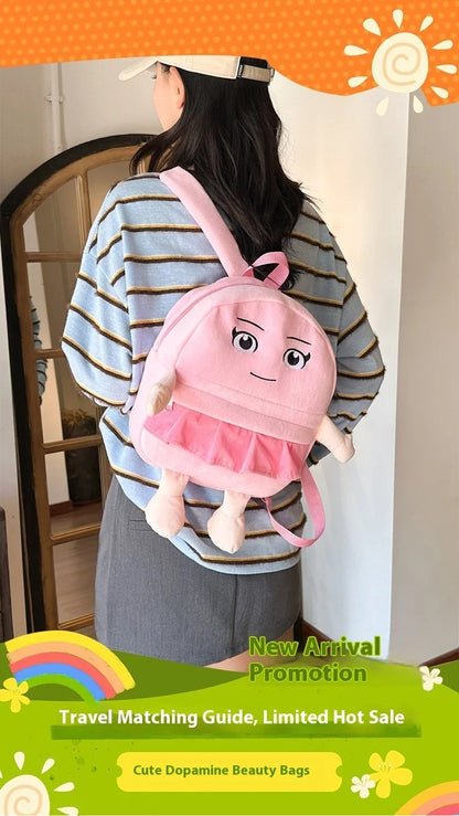 Italian Brainrot Plush Backpack Telalaero Telala Funny Student Backpack ?LiriLi Larlla Boneca Ambalam Cute Soft Bag for Kid Gift