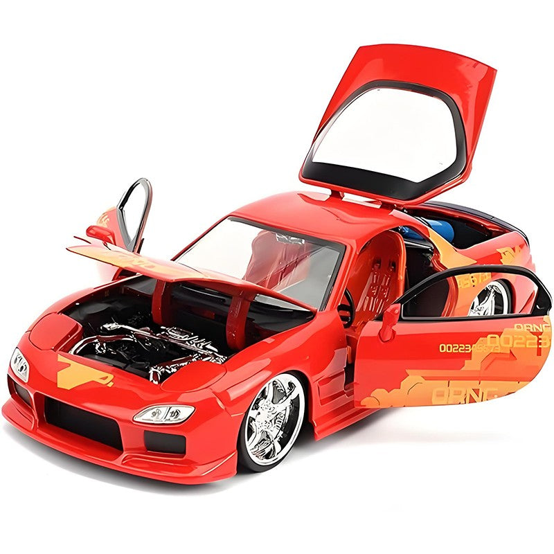 JADA 1:24 Doms Mazda RX7 Alloy Car Diecasts & Toy Vehicles Car Model Miniature Scale Model Car For Children
