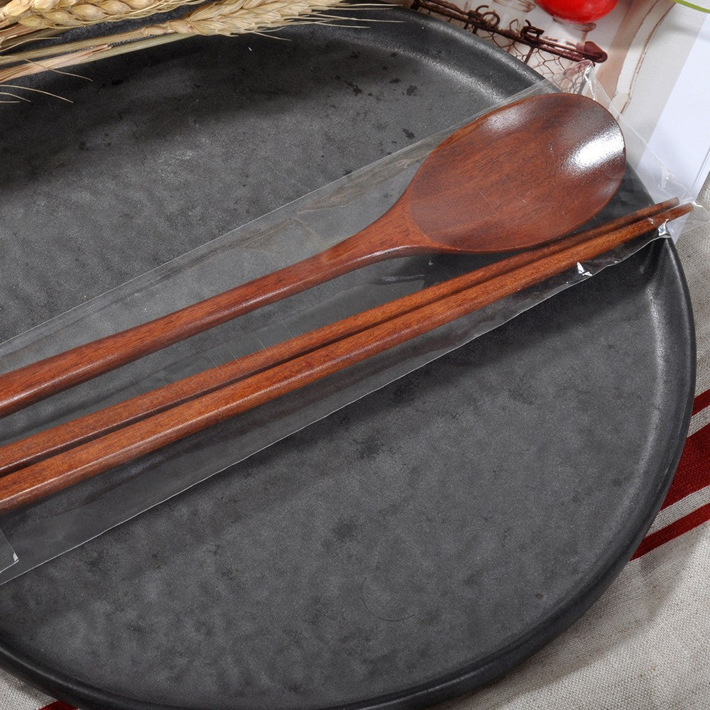Conjunto de utensílios de madeira japoneses reutilizáveis para sushi, pauzinhos, colher, talheres antiderrapantes para viagem, ferramentas de cozinha