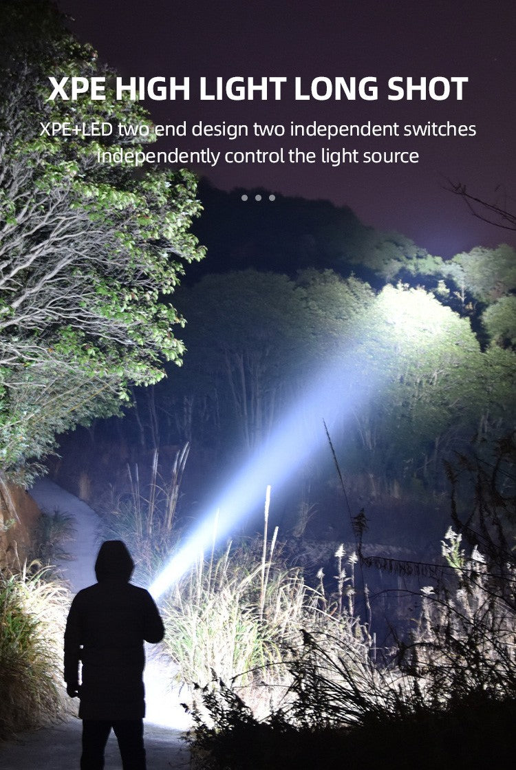 Portable Powerful Solar LED Flashlight With COB Work Lights USB Rechargeable Handheld 4 Lighting Modes Outdoor Solar Torch Light