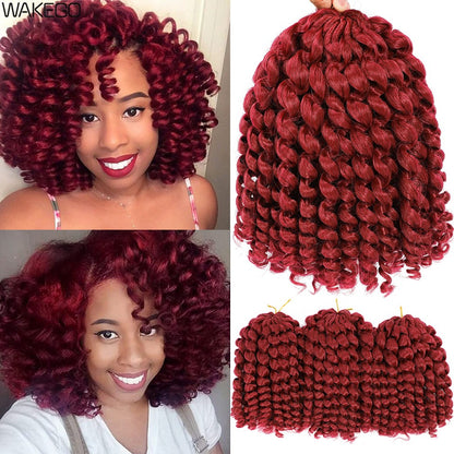 1-4 Pacotes 2X Ringlet Wand Curl Jamaican Bounce 8 polegadas Sintético Wand Curl Twist Braids Hair Crochet Cabelo Cacheado Extensões 20 Raízes