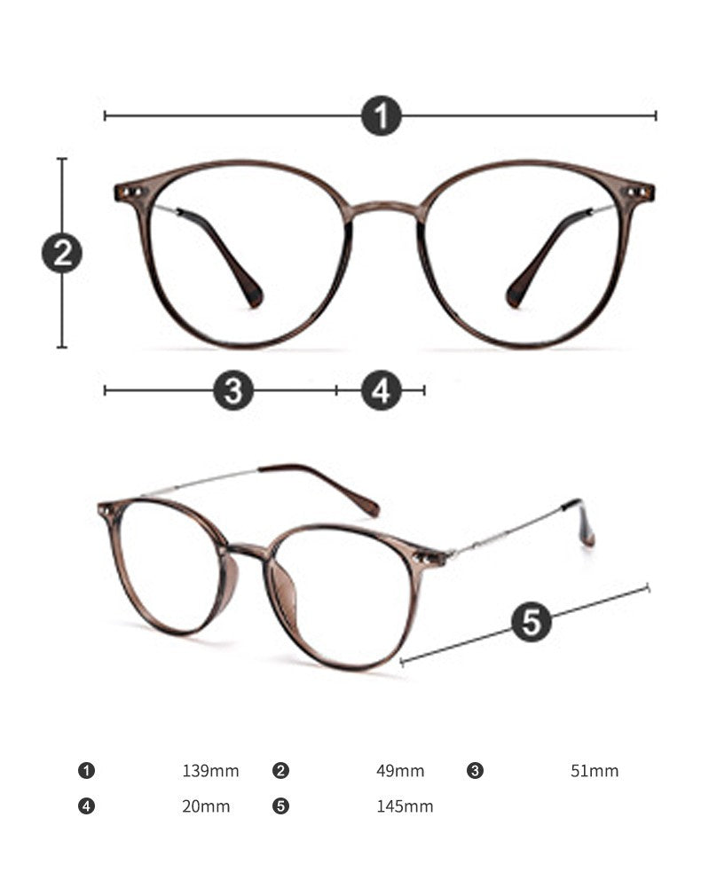 Round Frame Glasses For Myopia Women With Blue Light Ultra-light Internet Celebrity Without Makeup Small Glasses Frame 9531