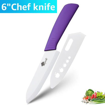 Conjunto de Facas de Cerâmica para Cozinha Profissional Faca de Cerâmica 3 4 5 6 Polegadas Faca de Descascar Frutas à Prova de Ferrugem para Fatiar Cortar Legumes
