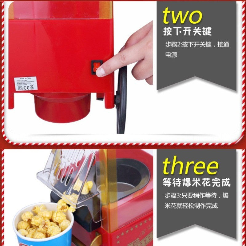 110-220V Electric Popcorn Maker Home Corn Popcorn Making Machine Fully Automatic Trolley Corn Popper DIY Creativity for Children