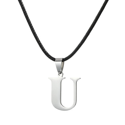 Novo Colar Inicial de A-Z Alfabeto em Aço Inoxidável 26 Letras Inglesas Colar Para Homens Mulheres Presentes de Joias Personalizadas