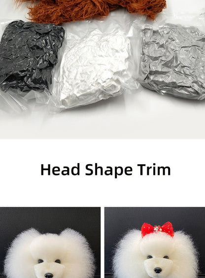 Standard Bichon Pet Simulation model Dog for Grooming Practice Fake Hair Trim And Style Must Be Used with Skeleton Model