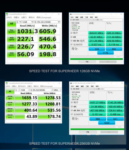 SSD M.2 NVMe 256GB 128GB 512GB SUPERHEER M.2 PCIe 3.0 1TB Disco Rígido 2280 Unidade de Estado Sólido Interna para Laptop Desktop