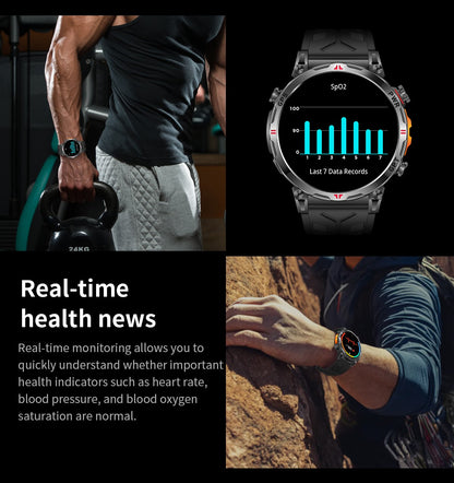 2025 Novo Relógio Inteligente Militar GPS para Exteriores Masculino 650mAh Bússola Altímetro 10ATM à Prova D'água Frequência Cardíaca Chamada Esportiva Smartwatch