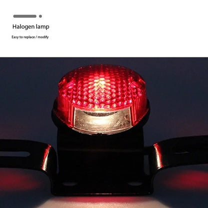 Motorcycle Retro Red Rear Tail Brake Stop Light Lamp W/ License Plate Mount for Harley Honda Suzuki Chopper Bobber