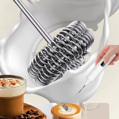 Máquina de café portátil, batedor de ovos portátil, batedor de bebidas recarregável de 3 velocidades, batedor de geleia, espumador de leite, misturador de alimentos para cozinha doméstica