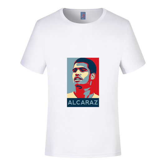 Carlos Alcaraz Cotton T-shirt Spanish Tennis Player Men Women Summer Fashion Printed Clothing Casual Streetwear Tops