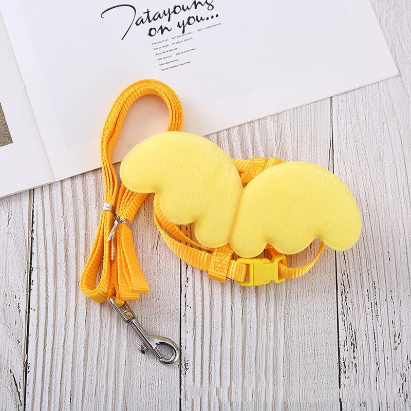 Cute Wing Duck Leash Pet Cat Harness Safety for Puppy Dog Kitten Adjustable Walking Towing Rope Pet Supplies, Small Animals