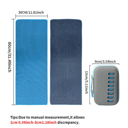 Camping Cooling Towels with EVA Case, Compact & Portable Travel Ice Towel Quick Dry Towels for Sports Gym, Hiking and Yoga