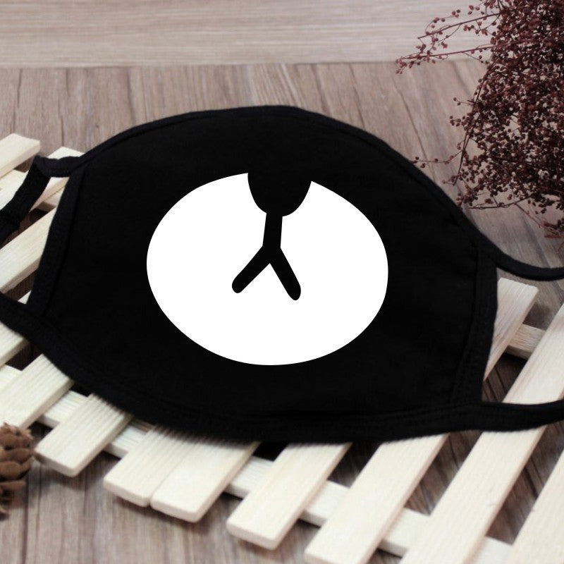 1PCS Black Mouth Mask Big Size Stop Air Pollution Home Cartoon Lovely Cotton Funny Teeth Masks Keep Warm Mouth Muffle Respirator