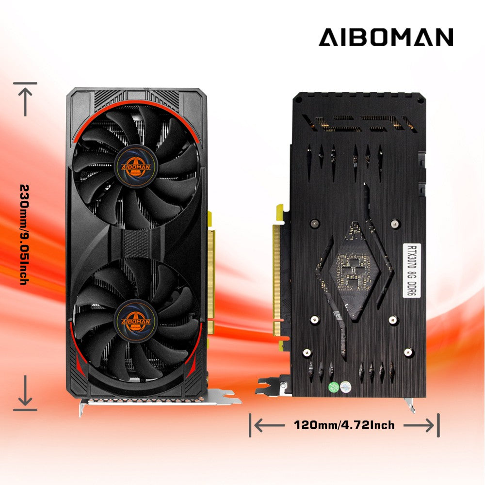 AIBOMAN Computer Graphics Cards RTX3070 8GB NVIDIA GPU GDDR6 256Bit 8Pin+8Pin PCI-E 4.0 rtx3070 8gb Suitable for  Gaming