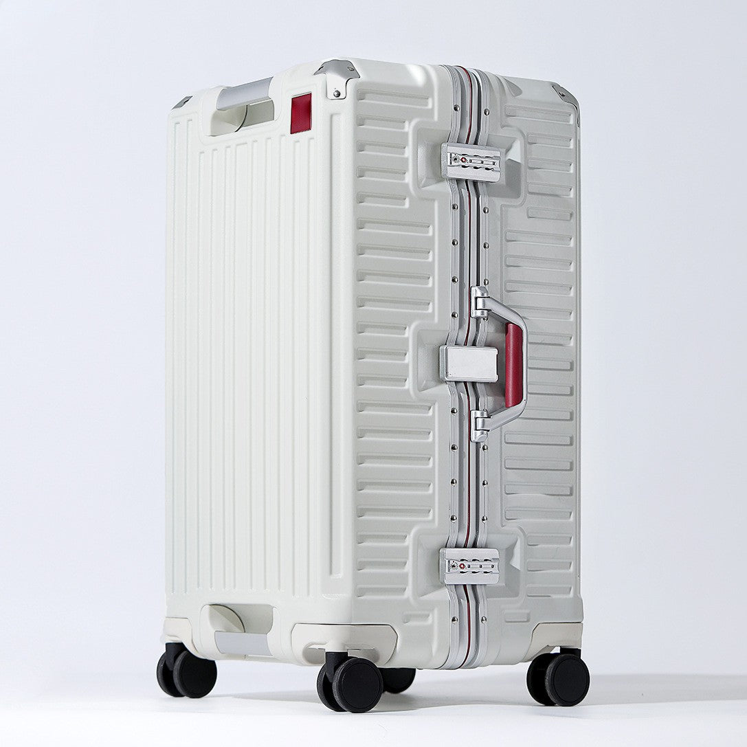 Suitcase Wide Handle Travel Suitcase Men 20 24 26 Carry-On Luggage Women PC Aluminum Frame Trolley Case