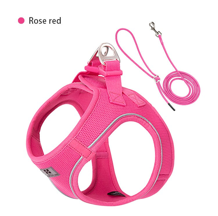 Dog Harness Leash Set for Small Medium Dog Adjustable Reflective Puppy Cat Harness pet Vest Chihuahua Dachshund Outdoor Walking
