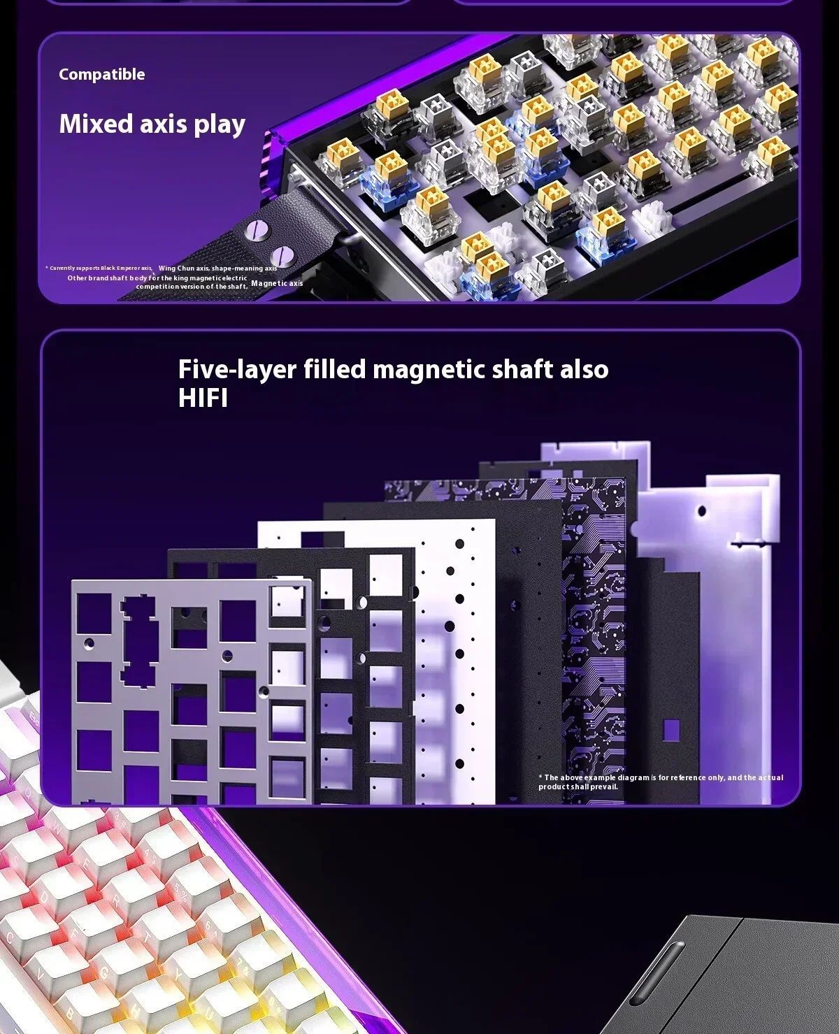AULA Hero 68HE Magnetic Keyboard RGB Light Wired Hot Swap Esports 8K Gaming Hero68 Mechanical Keyboard Low delay PC Accessories