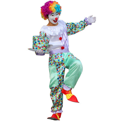 Adults Funny Clown  Costumes ,Joker Cosplay Suits for Men,Magician Performance Fancy Outfits?just Clothes,no Prop Wig/Mask/Shoes
